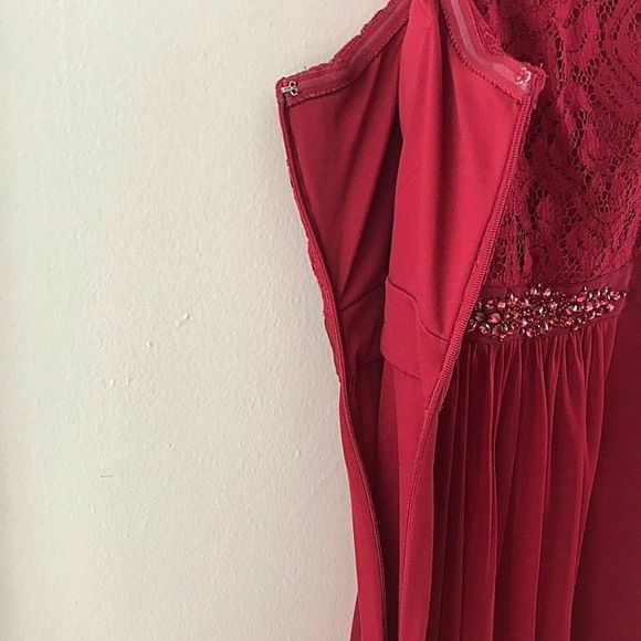 NWT Adrianna Papell One Shoulder Red Sheath Dress - Picture 7 of 7